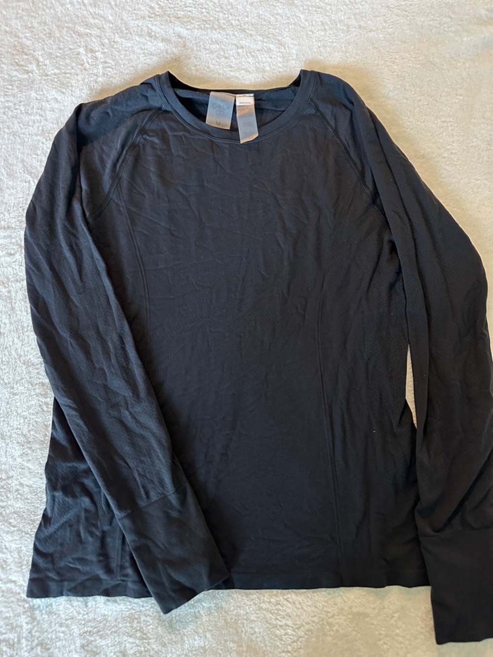 CALIA Black Long Sleeve Crewneck Top
